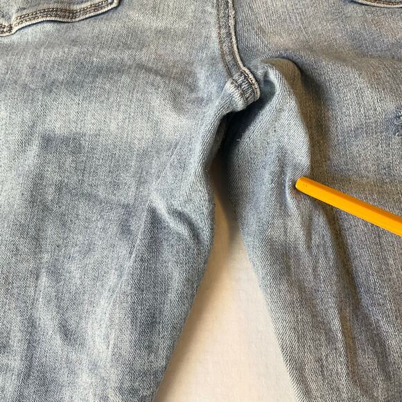 American Eagle Women Skinny Jeans size 16R US Blue Mid Rise Stretch Frayed - Picture 12 of 12